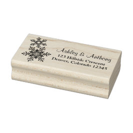 Einfache Winterschneeflocke Hochzeit Personalisier Gummistempel