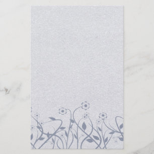 Einfache Wirble blaue Blumengeschosse Briefpapier