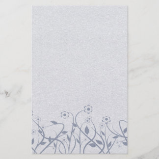 Einfache Wirble blaue Blumengeschosse Briefpapier