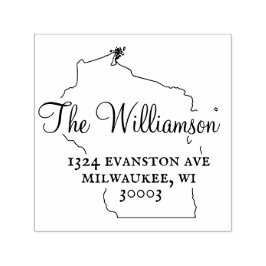 Einfache Wisconsin-Rücksendeadresse Briefmarke Sel Permastempel