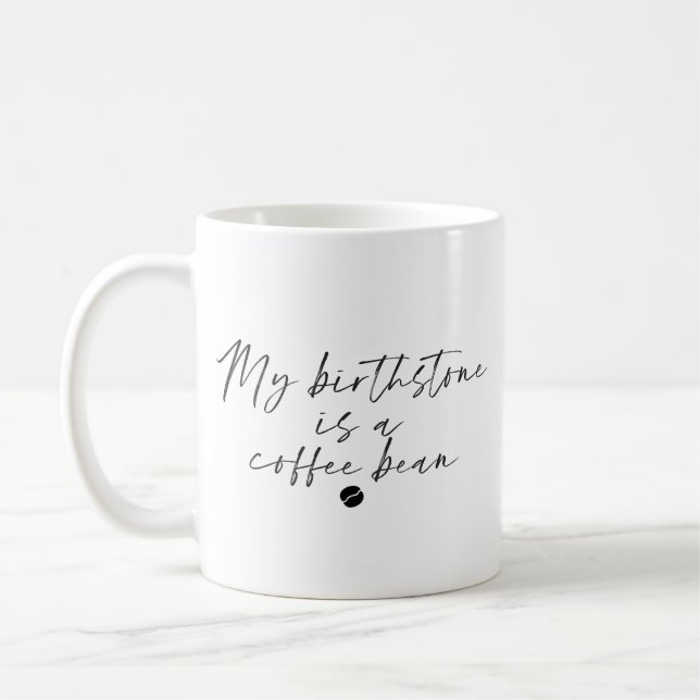 Einfache Witty Birthstone Kaffeebär Niedlich Class Kaffeetasse (Links)