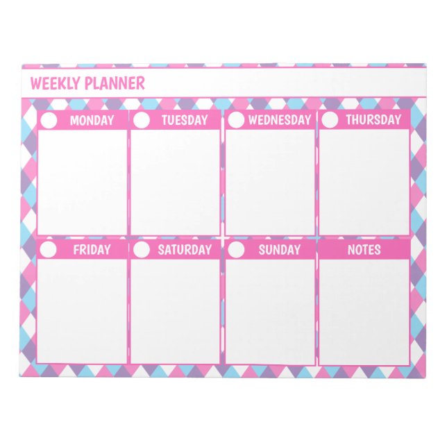 Einfache Wochenplaner Notizblock (Vorderseite)