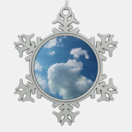 Einfache Wolken Schneeflocken Zinn-Ornament