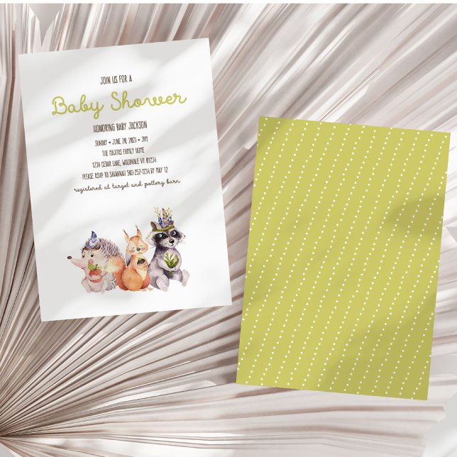 Einfache Woodland Rustic Baby Dusche Einladung (Von Creator hochgeladen)