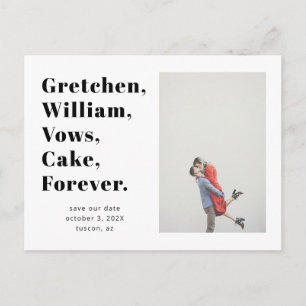 Einfache Word-Liste Save the Date Foto Postkarte