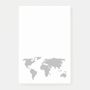 Einfache World Map Design Post-it Klebezettel