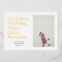 Einfache Wortliste Save the Date Fotokarte