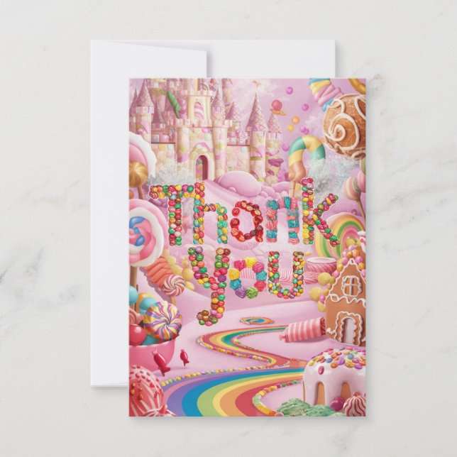 Einfache Wünsche Candyland Dankeschön Karte (Vorderseite)