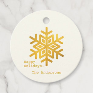 Einfache Wünsche ・ Minimal Gold Snowflake Weihnach Geschenkanhänger