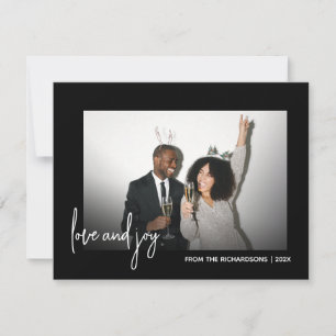 Einfache Wünsche Minimalistisches Foto Schwarz und Feiertagskarte