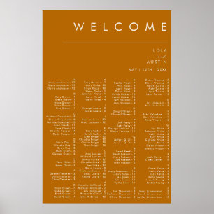 einfache Wüste Burnt Orange Alphabetische Sitzpl Poster