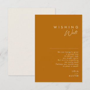 einfache Wüste   Burnt Orange Hochzeit wünschend g Begleitkarte