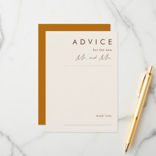einfache Wüste Burnt Orange Wedding Advice Card Hinweiskarte