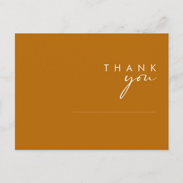 einfache Wüste | Burnt Orange Wedding Danke Pos Postkarte (Vorderseite)