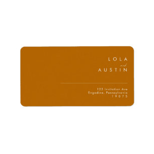 einfache Wüste Burnt Orange Wedding RSVP Adresse Adressaufkleber