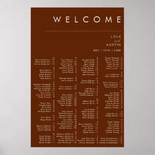 einfache Wüste Dark Cinnamon Alphabetische Sitzp Poster