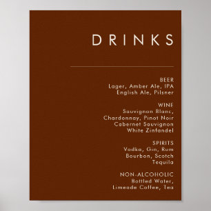 einfache Wüste   Dark Cinnamon Drinks Menü Signier Poster