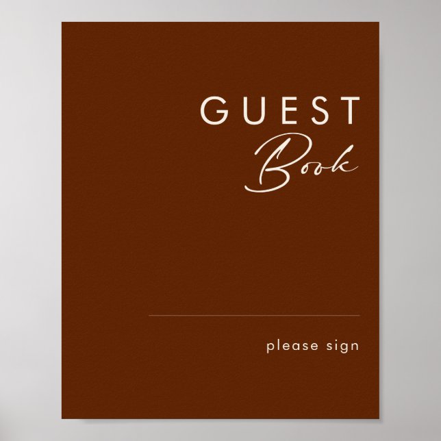 einfache Wüste | Dark Cinnamon Guest Book Sign Poster (Vorne)