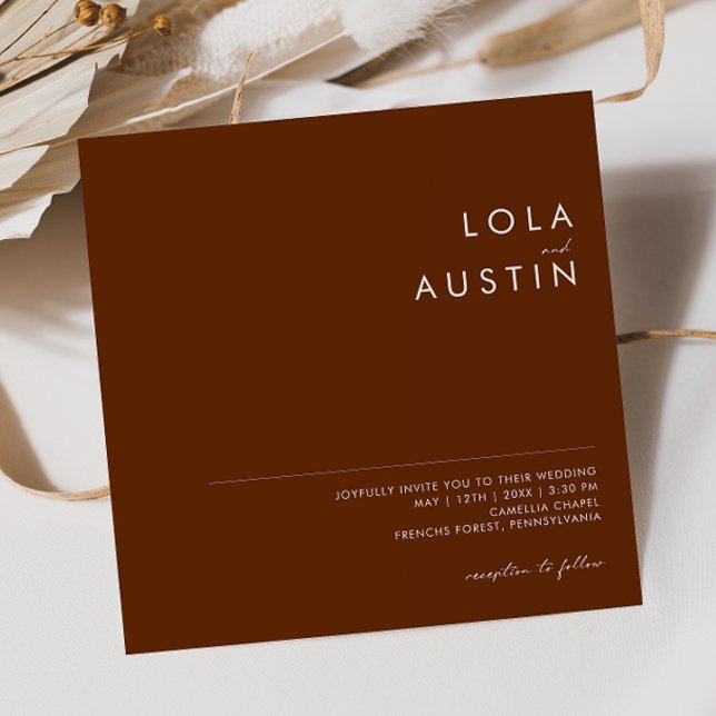 einfache Wüste | Dark Cinnamon Square Einladung (Von Creator hochgeladen)