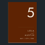einfache Wüste | Dunkle Zimon-Tischnummer Tischnummer<br><div class="desc">Diese einfache Wüste | Dunkle Zimt Tischnummer ist genau das, was Sie suchen, um Ihre moderne rustikale Hochzeit zu vollenden. Ideal für einen Vintag minimalistischen Western oder einen Retro-Fall-Böhmen-Gefühl. Die minimale natürliche weiße Schrift Pop mit diesem farbenfrohen Herbsthintergrund. Sie können wählen, wie es behalten wird, oder es mit eigenen Kunstwerken...</div>