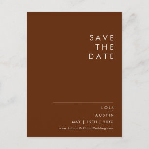 Einfache Wüste   Dunkle Zimt Save The Date Einladu Einladungspostkarte