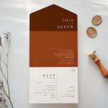einfache Wüste | Dunkle Zimt und Terracotta All In One Einladung<br><div class="desc">Diese einfache Wüste | Dunkle Zimt und Terracotta Einladung ist genau das, was Sie suchen, um Ihre moderne rustikale Hochzeit zu vervollständigen. Ideal für einen Vintag minimalistischen Western oder einen Retro-Fall-Böhmen-Gefühl. Die minimale natürliche weiße Schrift Pop mit diesem farbenfrohen Herbsthintergrund. Sie können wählen, wie es behalten wird, oder es mit...</div>