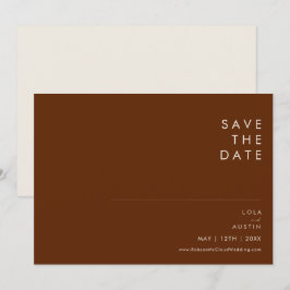 einfache Wüste | Dunkle Zimtscheibe Horizontal Save The Date