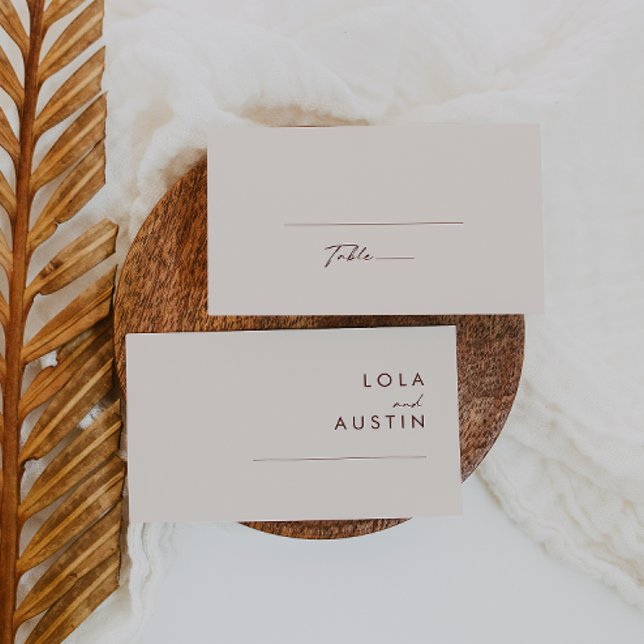 einfache Wüste | Natural White Flat Wedding Platzkarte (Von Creator hochgeladen)
