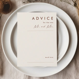 einfache Wüste Natural White Wedding Advice Card Hinweiskarte