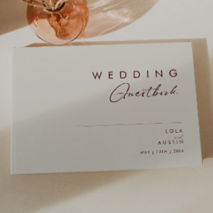 einfache Wüste Natural White Wedding Guest Book Gästebuch