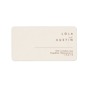 einfache Wüste Natural White Wedding RSVP Addre Adressaufkleber