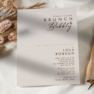 Einfache Wüste Natürlich Weiße Brunch & Bubbly Einladung