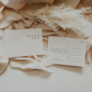 Einfache Wüste   Natürliche Hochzeit Danke Postkar Postkarte