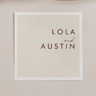 einfache Wüste   Natürliche weiße Hochzeit Napkins Serviette