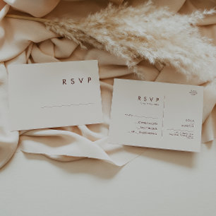 Einfache Wüste   Natürliche weiße Hochzeits-RSVP Postkarte