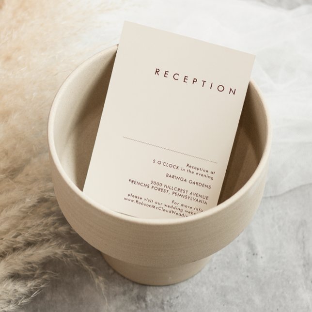 einfache Wüste | Natürliche weiße Hochzeitsempfehl Begleitkarte (Von Creator hochgeladen)