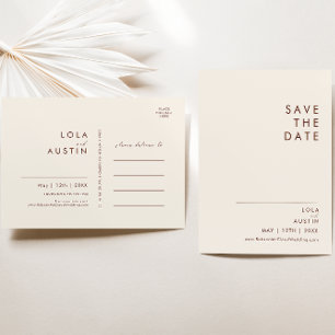 Einfache Wüste   Natürliche weiße Save The Date-Ei Einladungspostkarte