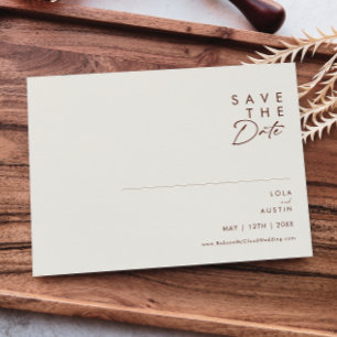 Einfache Wüste Natürliches Weiß Horizontal Save The Date