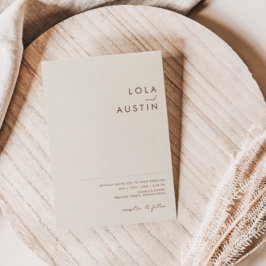 Einfache Wüste natürliches Weiß in einer Einladung