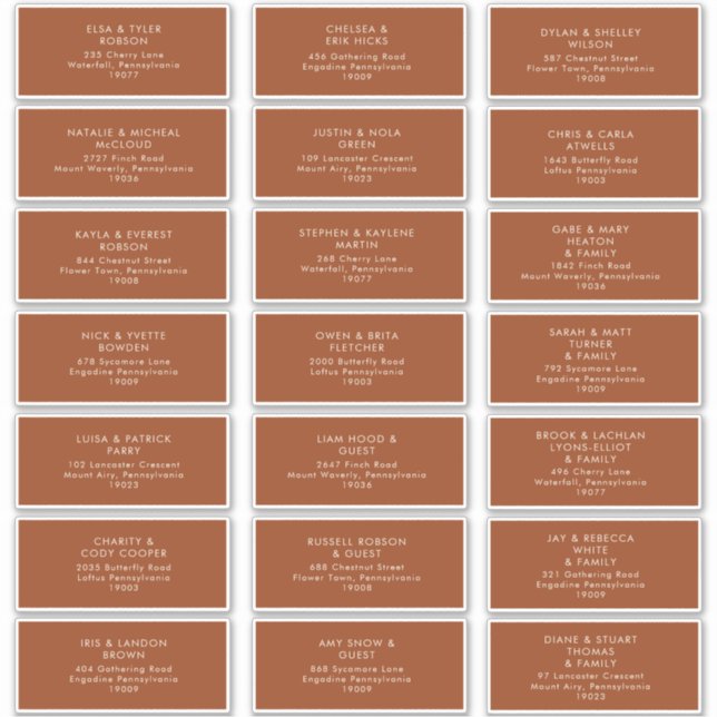 einfache Wüste | Terracotta Address Labels (Vorderseite)