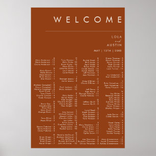 einfache Wüste   Terracotta Alphabetische Sitzplät Poster