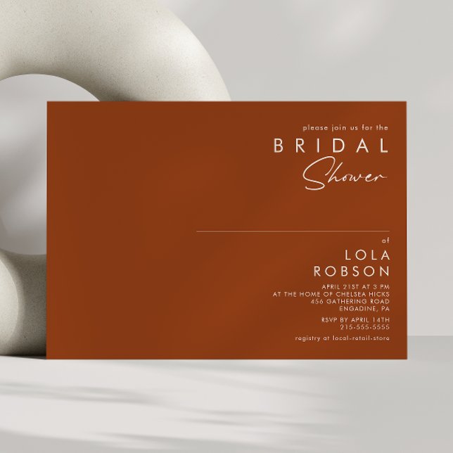 einfache Wüste | Terracotta-Brautparty Einladung (Von Creator hochgeladen)