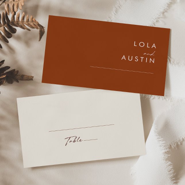 einfache Wüste | Terracotta Flat Wedding Platzkart Platzkarte (Von Creator hochgeladen)