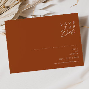einfache Wüste Terracotta Horizontal Save The Date
