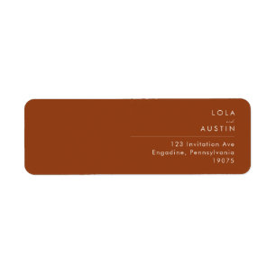 einfache Wüste Terracotta Return Address Label