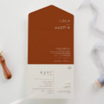 einfache Wüste | Terracotta-Siegel und Senden All In One Einladung<br><div class="desc">Diese einfache Wüste | Terracotta Siegel und senden All-in-One-Einladung ist genau das, was Sie suchen, um Ihre moderne rustikale boho Hochzeit zu vervollständigen. Ideal für einen Vintag minimalistischen Western oder einen Retro-Fall-Böhmen-Gefühl. Die minimale natürliche weiße Schrift Pop mit diesem farbenfrohen Herbsthintergrund. Sie können wählen, wie es behalten wird, oder es...</div>
