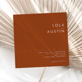 einfache Wüste | Terracotta Square Einladung