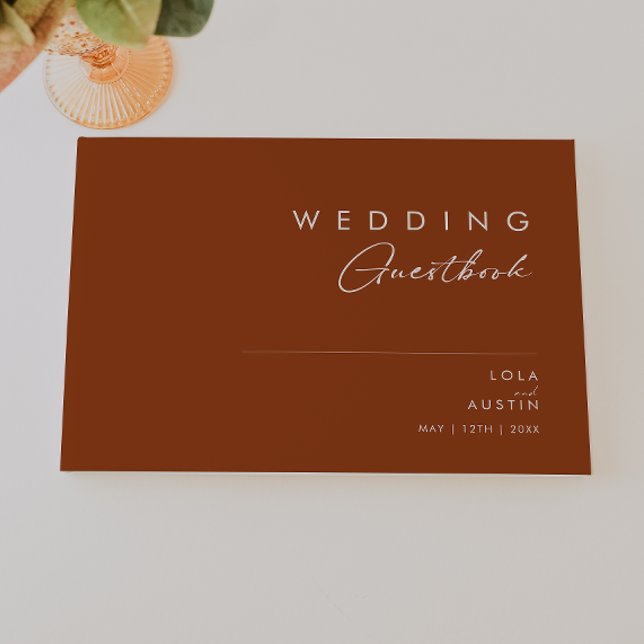 einfache Wüste | Terracotta Wedding Guest Book Gästebuch (Von Creator hochgeladen)