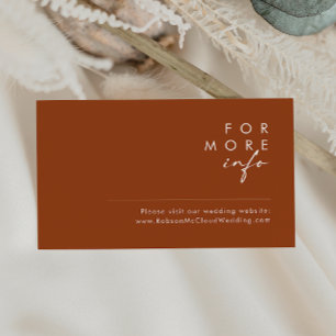 einfache Wüste Terracotta Wedding Website Card Begleitkarte