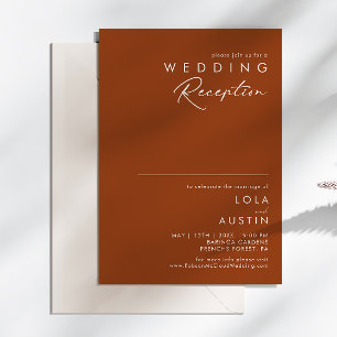 Einfache Wüste   Terrakotta Hochzeitsempfang Einladung